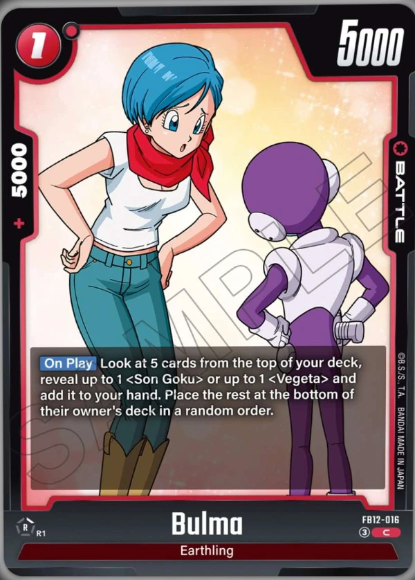 Bulma (FB12-016) — Reach the God FB12 preview card